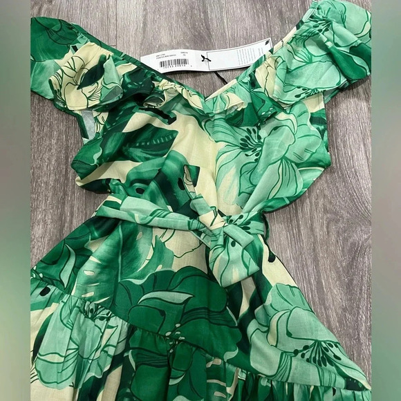 NWT HT 360 Collection Green Printed Mini Dress - Picture 7 of 9